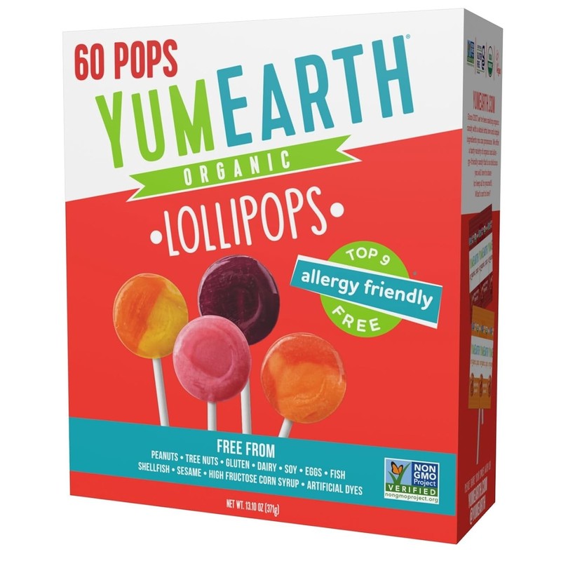 Individually Wrapped Fruit-Flavored Lollipops - Gluten-Free & Non-GMO, 60 Count gallery