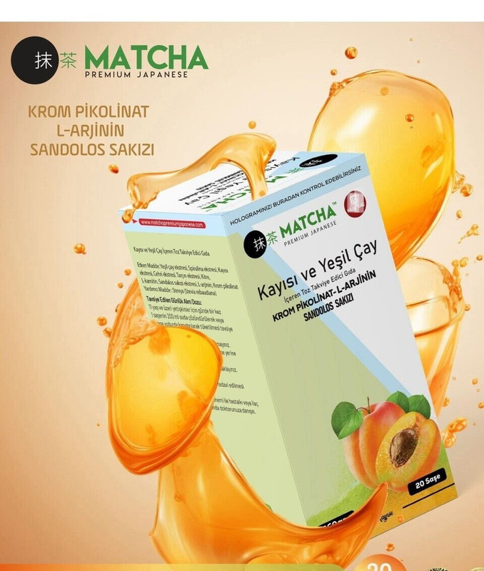 MATCHA Premium Japanese-Apricot Flavored L-Carnitine Matcha Tea 20-pcs