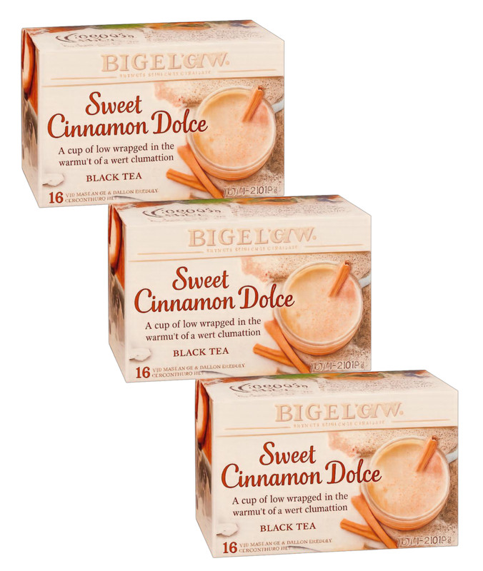 Bigelow Sweet Cinnamon Dolce Black – 18 Bags Per Box – (3) Boxes – 54 Bags Total