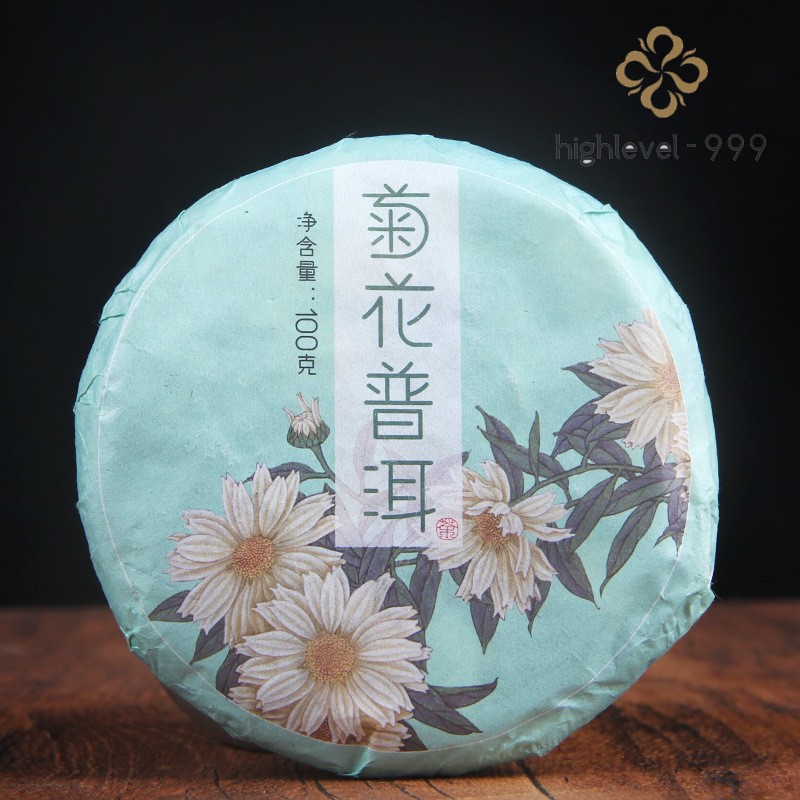 100g Pu’er Tea Chrysanthemum Tea Cake Ripe Chrysanthemum Pu’er Tea Cake