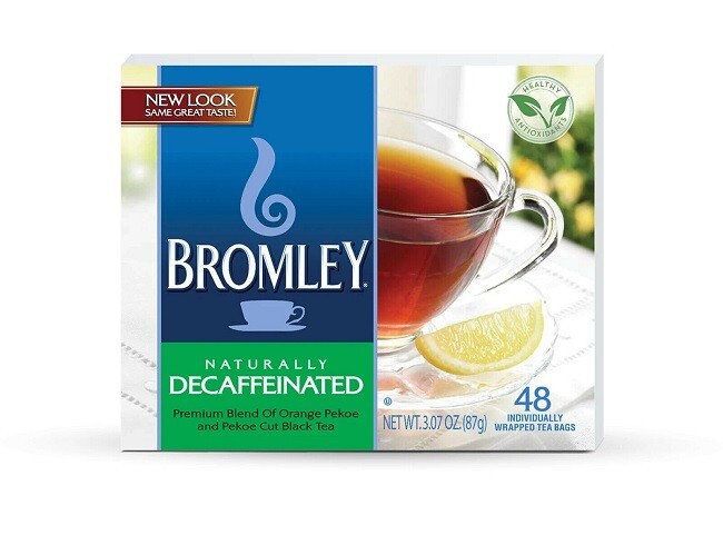 Bromley Naturally Decaffeinated Tea 48 ct. box, Blended Orange Pekoe & Black Tea