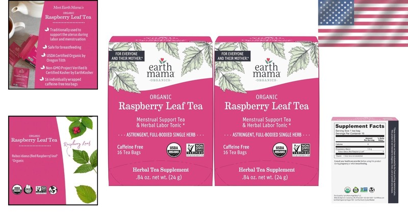 Caffeine-Free Organic Raspberry Leaf Tea - Essential Labor Prep | 32 Teabags gallery