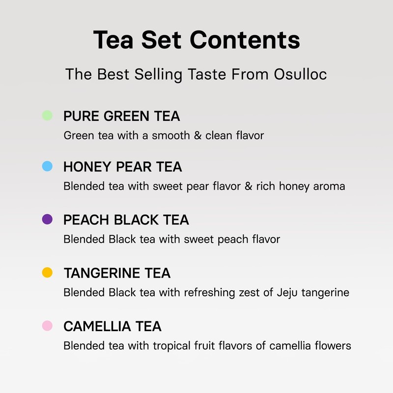 OSULLOC Premium Tea Collection 40 count, 10 flavors x 4 ea, Self Care Sampler... gallery