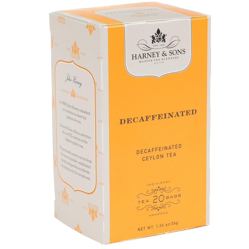 Harney & Sons Black Tea, Decaffeinated Ceylon, 20 Tea 20 Count (Pack of 1)