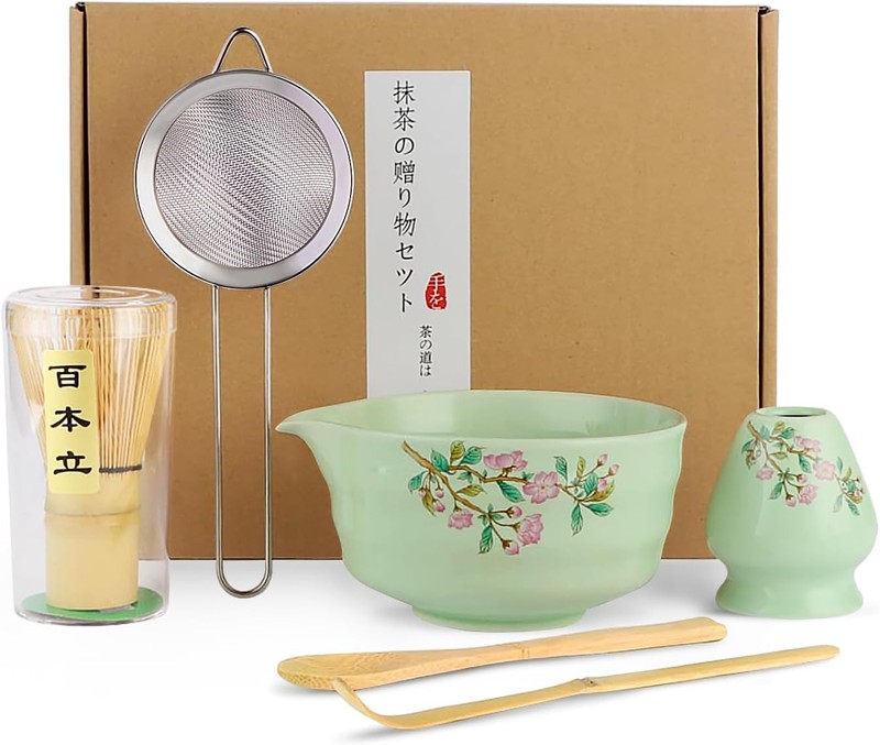 Matcha Whisk Set Green, 6 Pcs Includes normal size, Green
