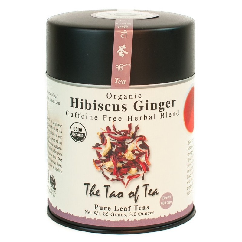 Organic Hibiscus Ginger Herbal Tea Caffeine Free 3 Ounce Sweet Tart Brew