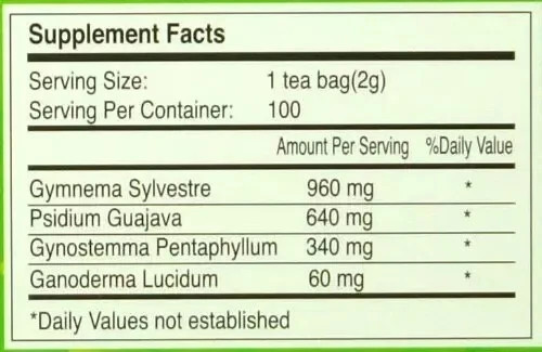 Gymnema Green Tea For Diabetics, No Caffeine 100 Tea Bags gallery