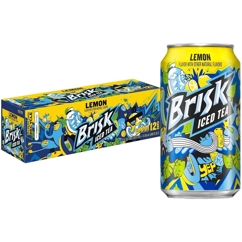 Brisk Bold Lemon Iced Tea Pack – 12 Cans, Natural Ginger & Lemon Flavor gallery
