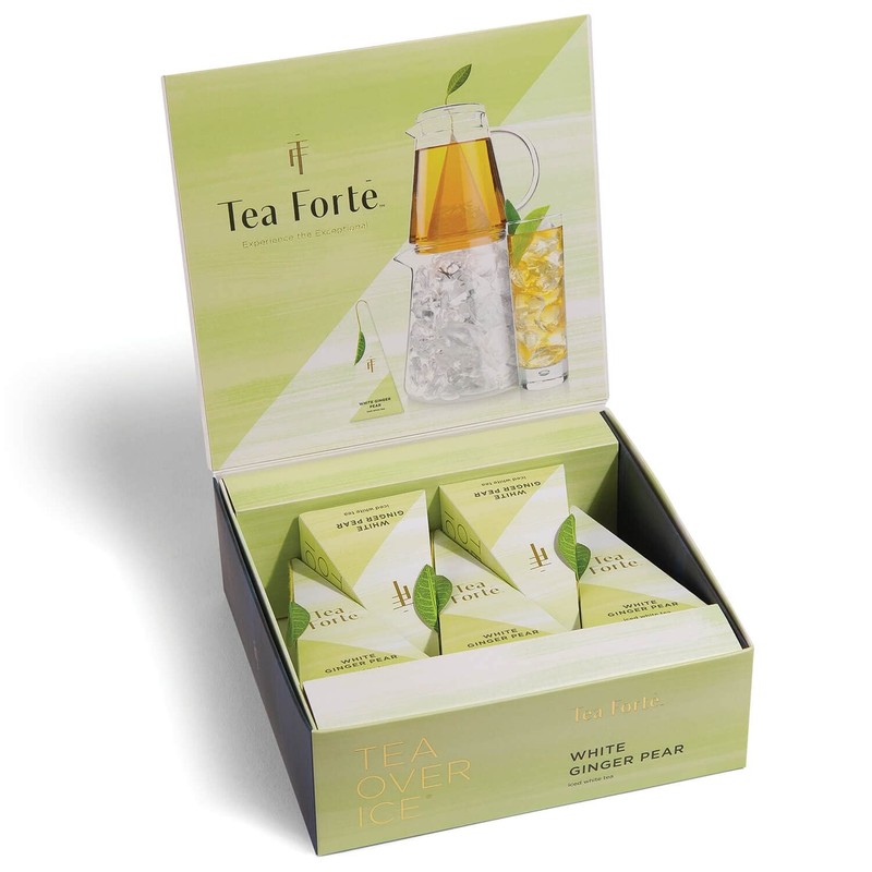 Tea Forte Tea Over Ice White Ginger Pear Premium Organic Caffeinated White Ic…