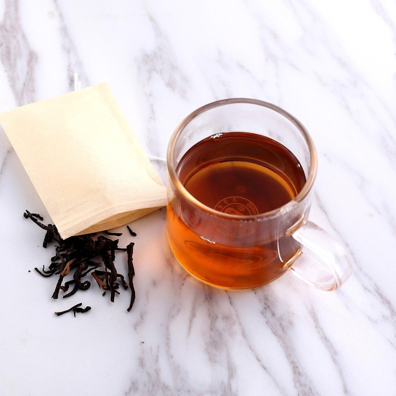400 Pack Natural Unbleached Disposable Tea Filter Bags - 8x10 cm Drawstring gallery