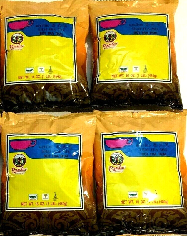 Pantai Thai Tea Leaves Mix Thai Iced Tea 16 oz (Pack of 4)~Exp 11/2025