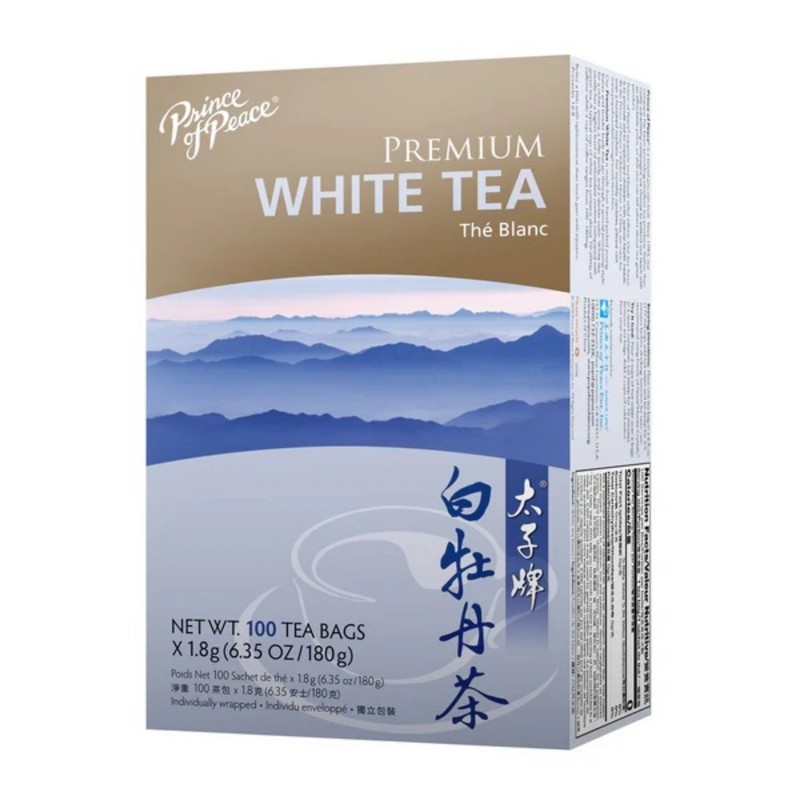 Premium White Tea, 100 Tea Bags Each Box -Prince of Peace