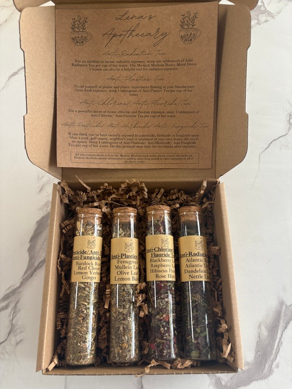 4 Loose Leaf Detoxifying Tea Sampler Set, Tea Gift Set, Apothecary Gift