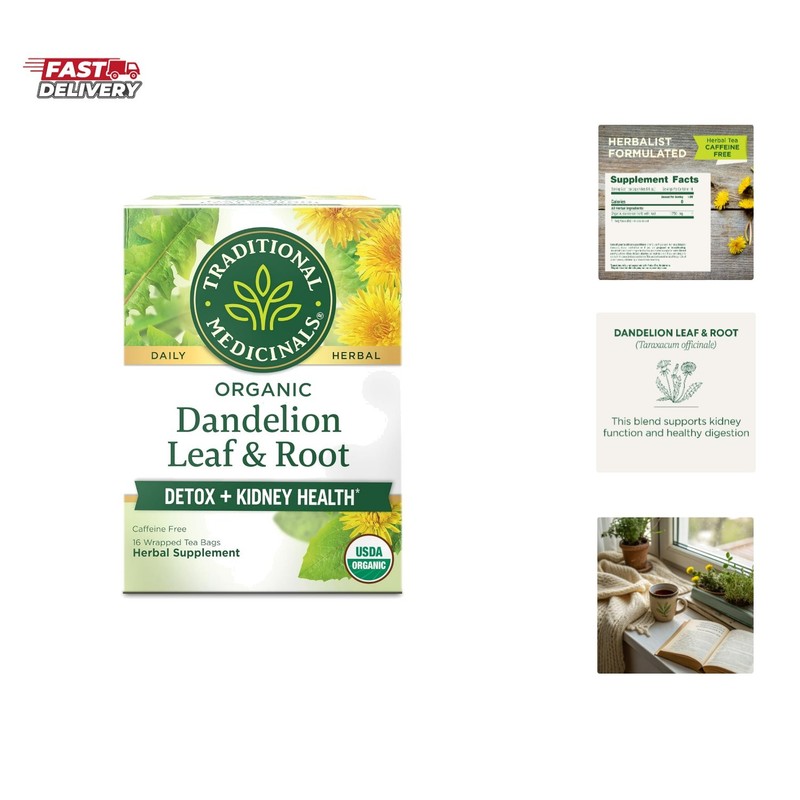 Organic, Dandelion Leaf & Root – Dandelion Root Tea, Supports Normal Detox + …