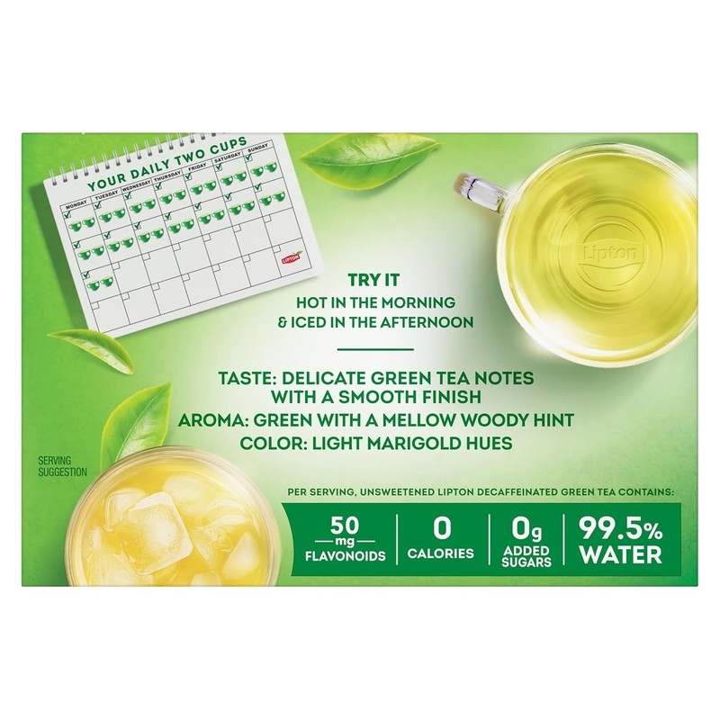 Lipton Green Tea, Decaffeinated, Tea Bags 40 Count Box gallery