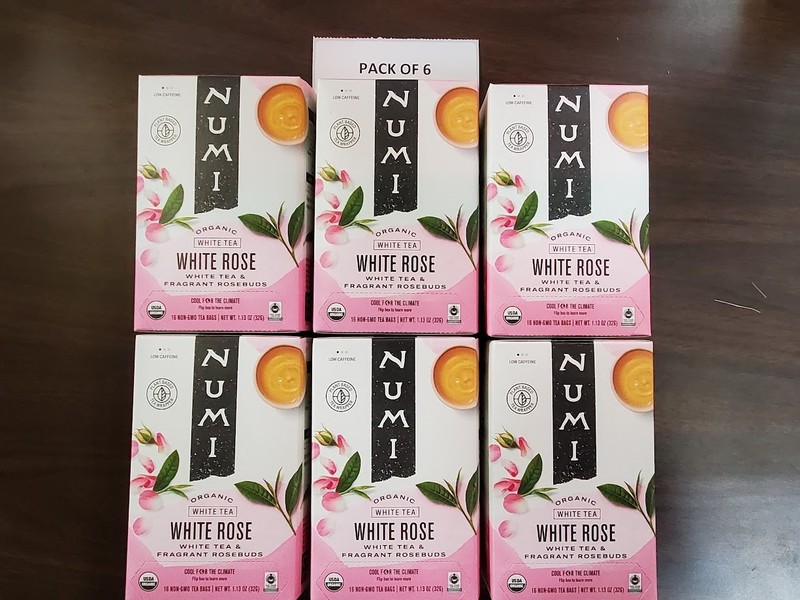 Numi Organic Tea White Rose, 16 Count Box of Tea Bags (Pack of 6) White Tea