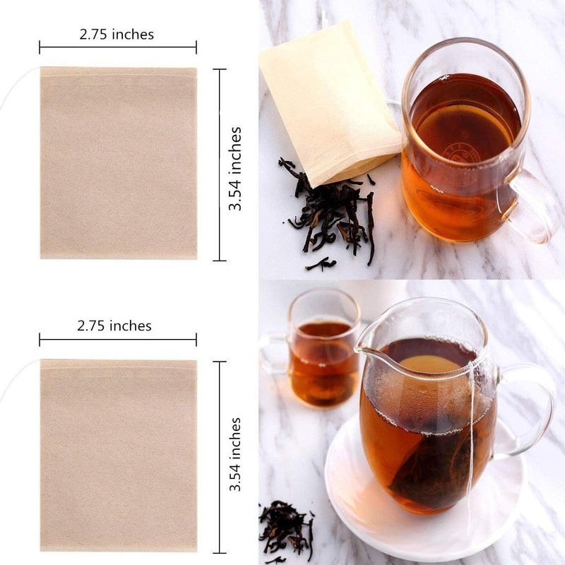 400 Pack Disposable Drawstring Tea Filter Bags Safe & Natural Unbleached Pape... gallery