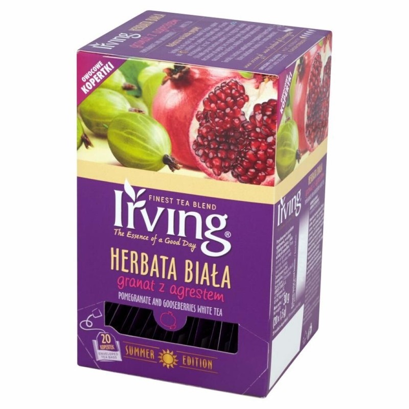 IRVING White Tea: Pomegranate & Gooseberry 1 box Made in Europe- FREE SHIPPING
