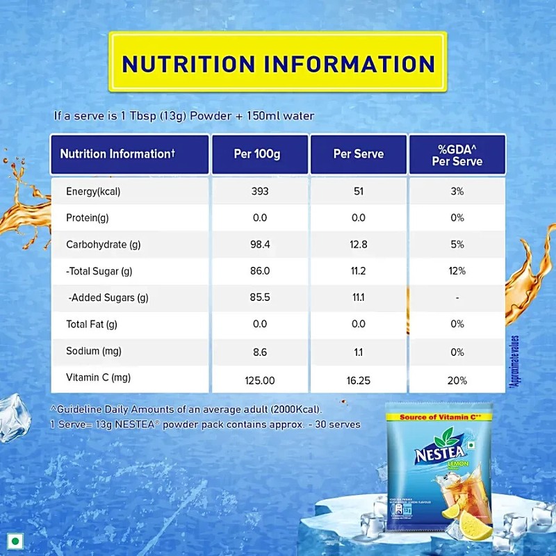 NESTEA Instant Iced Tea, Lemon Flavour - 400g Pouch - refreshing drink gallery