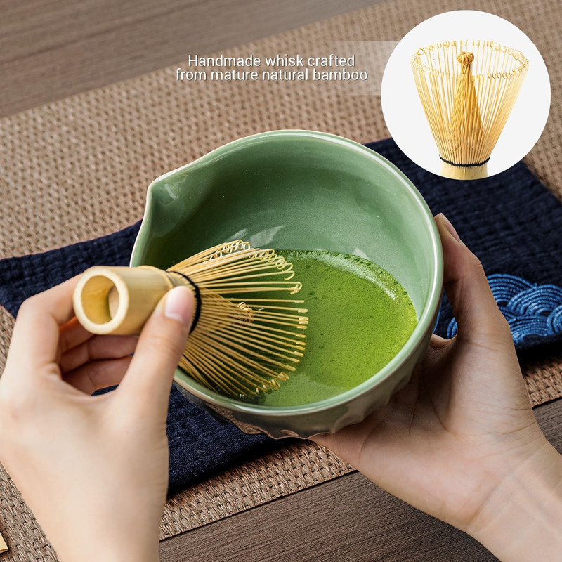 Matcha Whisk Set, Matcha Kit Includes Ceramic Matcha Bowl, 7 Pcs Matcha Tea Gree gallery