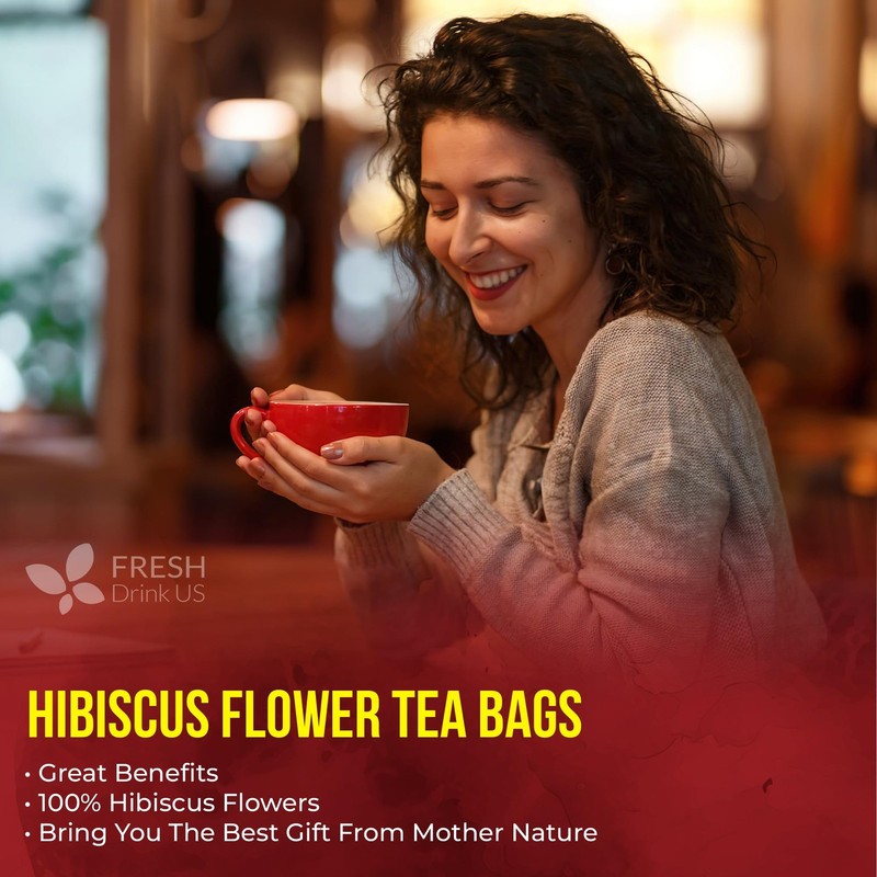 140 Hibiscus Flowers Tea Bags, 100% Natural, Pure from Hibiscus Flowers. Loos... gallery