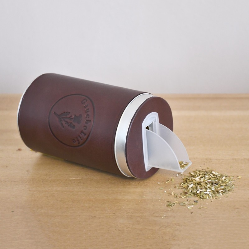 Yerba Mate Container Argentinian Mate Gourd Cup Leather Accessory Yerbera gallery