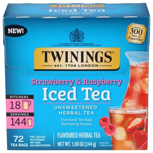 Twinings Iced Strawberry Raspberry Tea 72 Bg (Pack of 6)