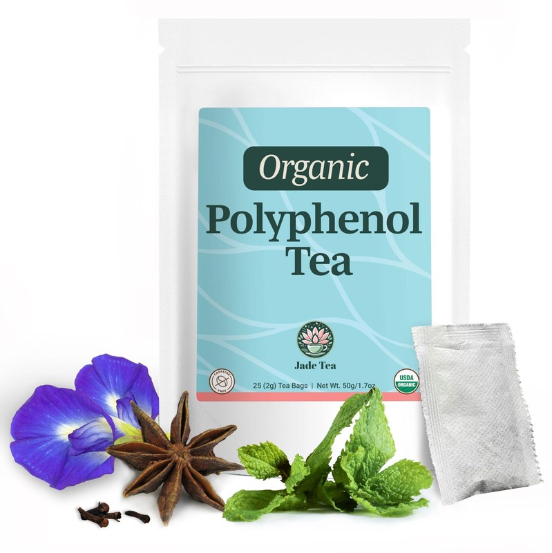 Jade Tea – Organic Polyphenol Tea – Peppermint Leaf, Star Anise, Clove, Butt…