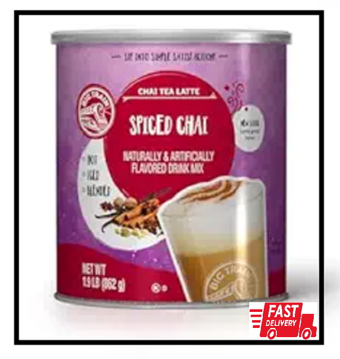 Big Train Spiced Chai Tea Latte Instant Powdered Mix, Hot/Iced/Blended 1.9 Pound
