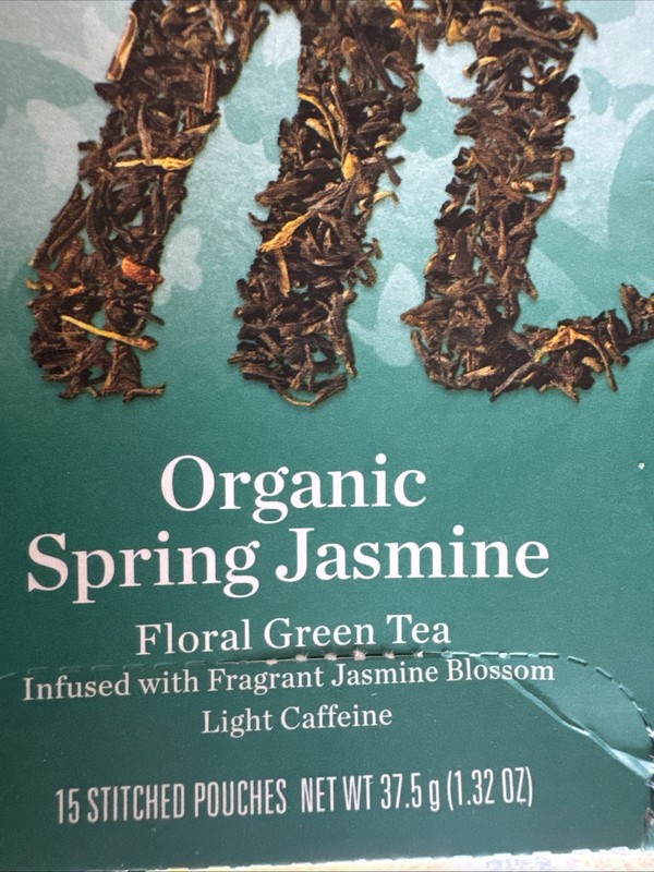 Organic Spring Jasmine Tea, Lightly Caffeinated Green Tea with Jasmine, 15 Wh... gallery