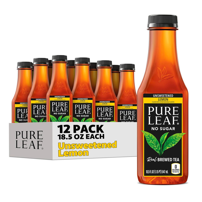Iced Tea, Unsweetened Lemon, Real Brewed Tea, Zero Sugar & Zero Calories, 18.5 F