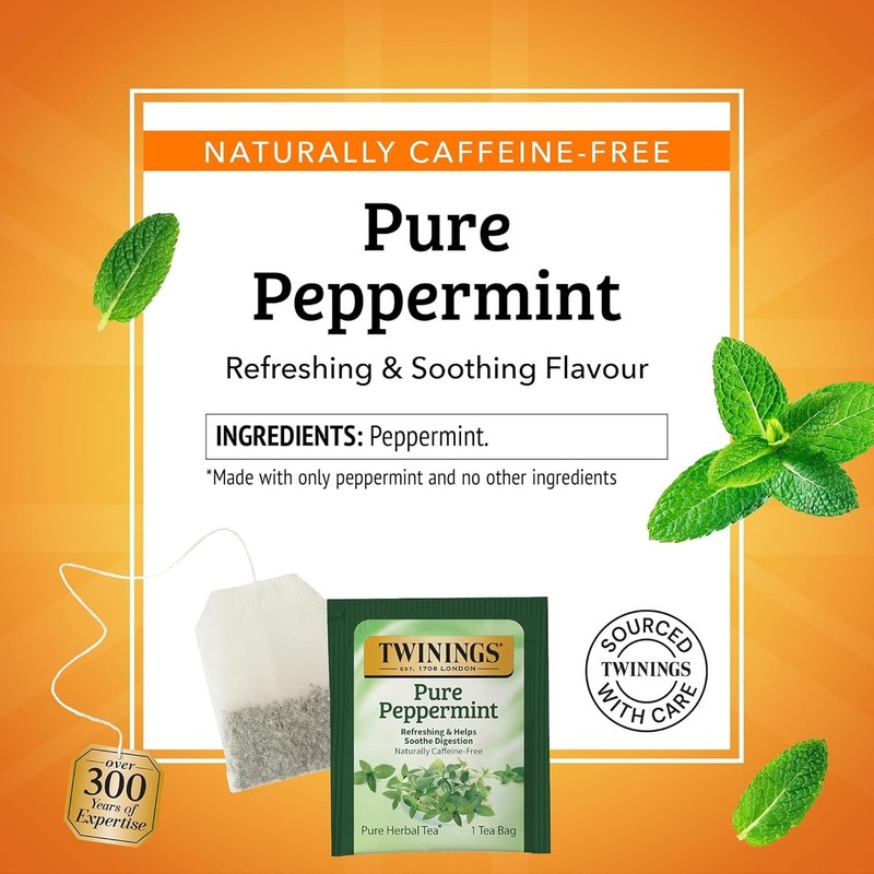 Individually Wrapped Peppermint Tea Bags, 20 Count - Energizing & Allergen-Free gallery