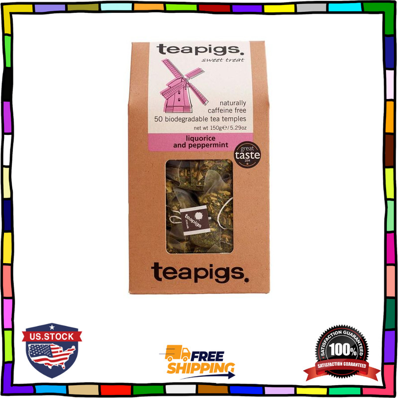 teapigs Liquorice & Peppermint Tea, 50 Bags, Sweet & Minty