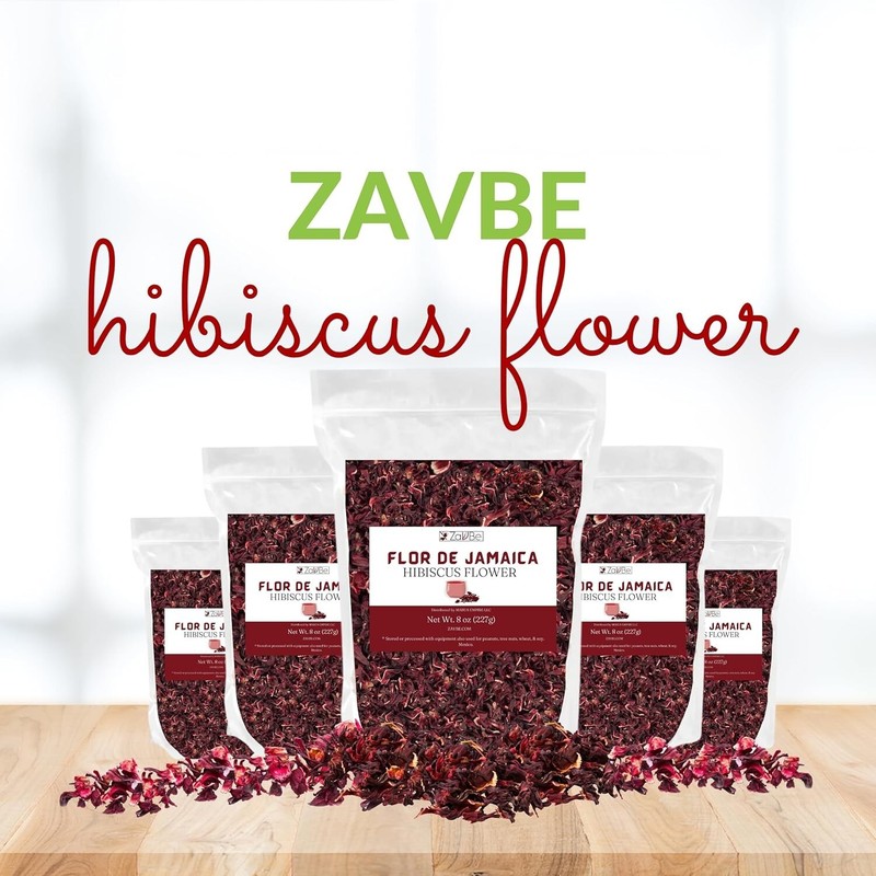 ZAVBE Hibiscus Tea Dried Hibiscus Flower, Loose Leaf, Sifted, Flowers & Petals