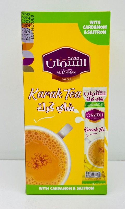 Mohammad Al Samman Karak Tea with Cardamom & Saffron – Contains 10 x 20g pouches