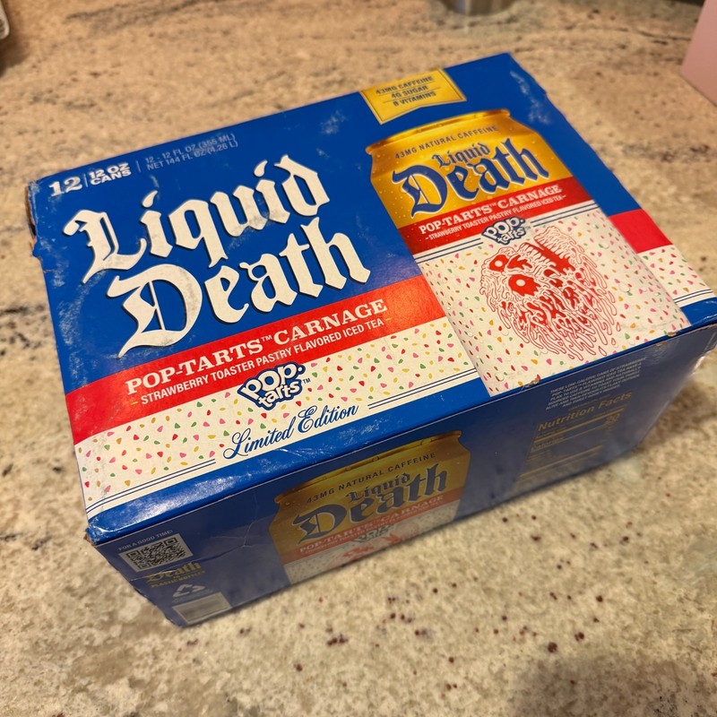 Liquid Death Pop-Tarts Carnage Limited Edition Iced Tea – 6 12oz cans