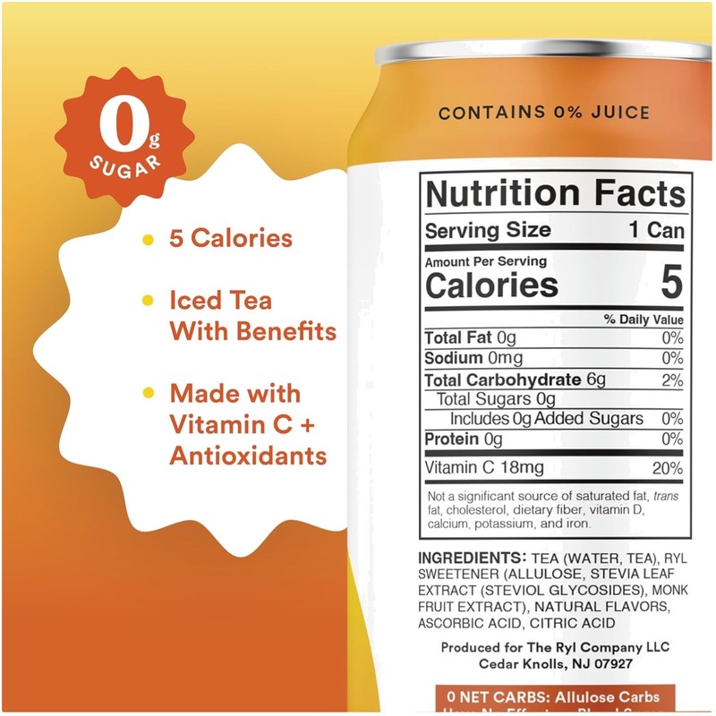 Low Calorie Ryl Iced Tea, Half & Half - 12-Pack, 16 Fl Oz