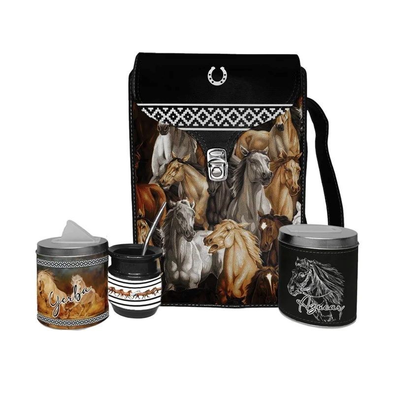854STNNU New Set Yerba Mate Kit: Containers Gourd(Cup) Bombilla(Straw) Bag