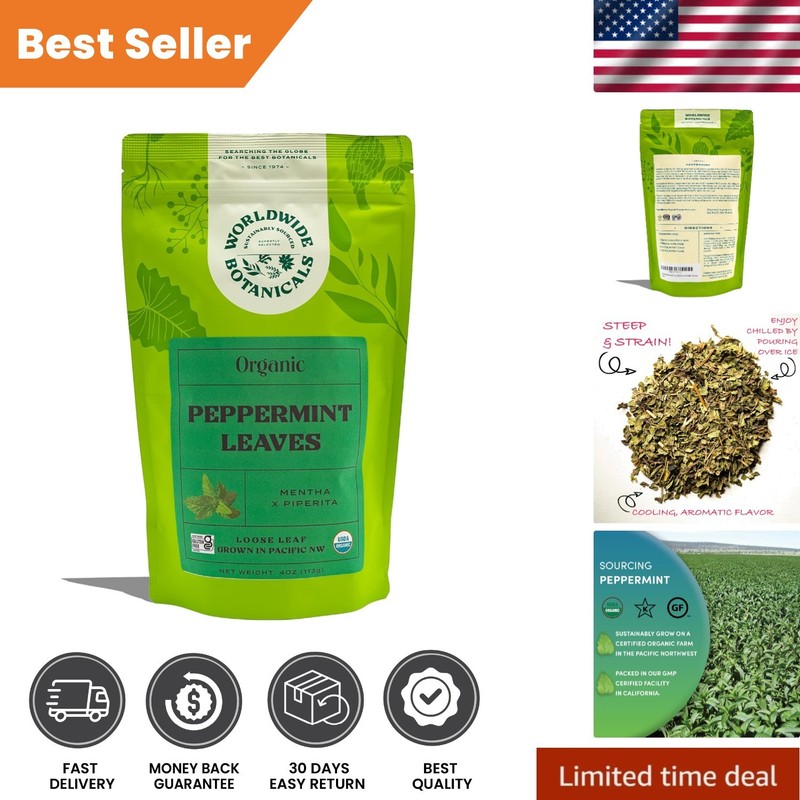 Organic Peppermint Tea, 4oz – Pure Herbal Infusion for Digestive Health