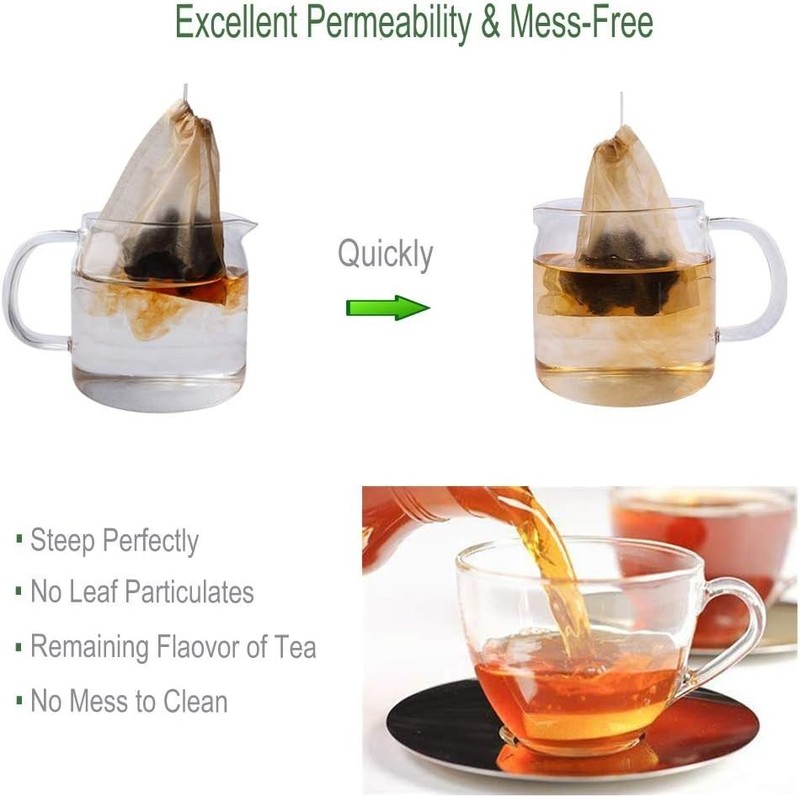 Versatile 100 Pack Biodegradable Tea Filter Bags - Perfect for Tea & Spices gallery