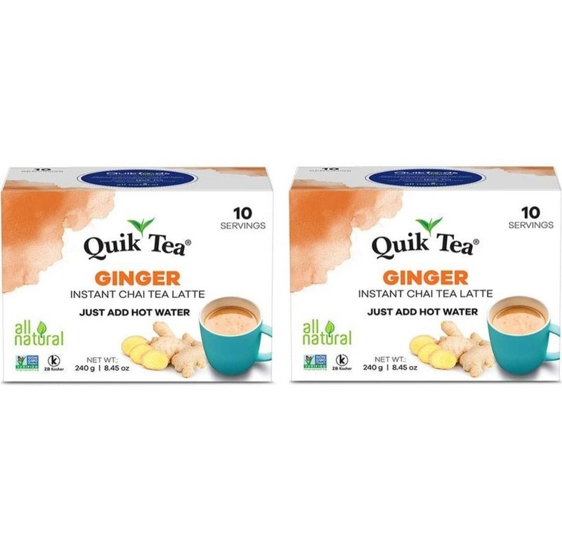Quiktea Ginger Chai Tea Latte – 20 Count (2 Boxes of 10 Each) – Free Shipping
