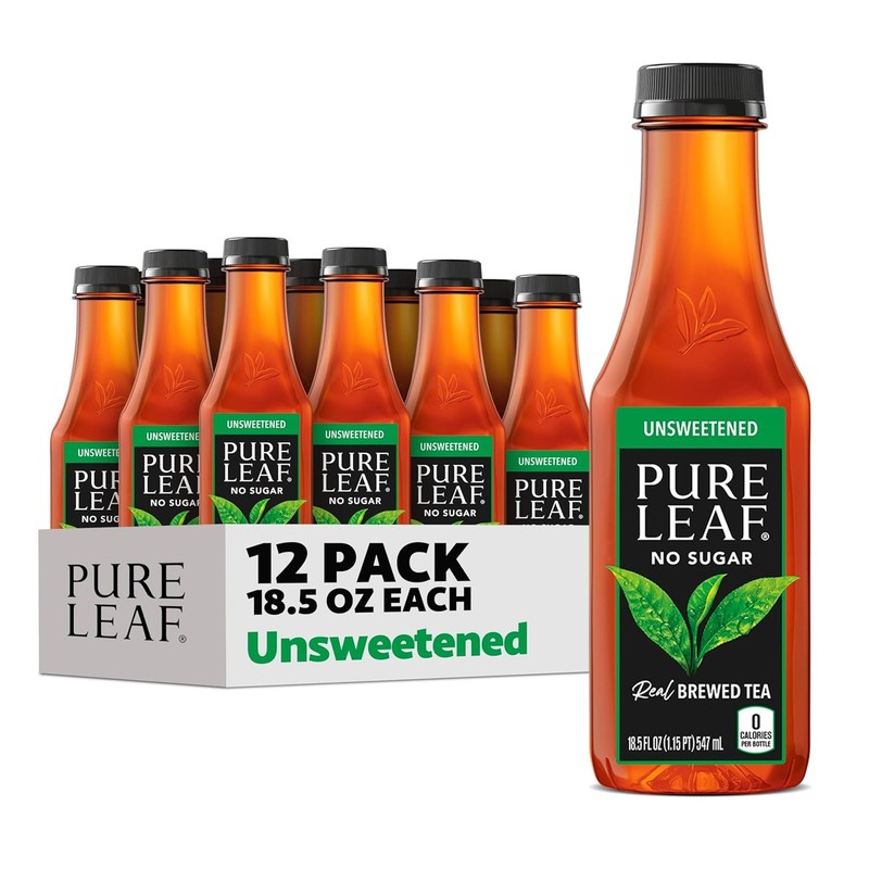 Pure Leaf Iced Tea, Unsweetened Real Brewed Tea, Zero Sugar & Zero Calories, 18
