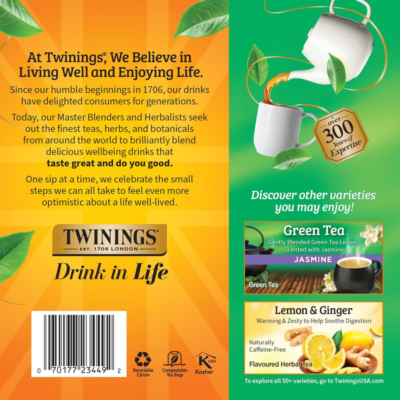 Pure Green Tea Individually Wrapped Bags, 100 Count (Pack of 1), Smooth & Refres gallery