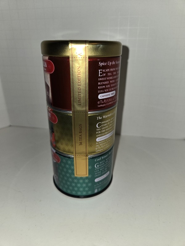 Republic Of Tea Stackable Tea Tins, Holiday 2018 Teas Unopened gallery