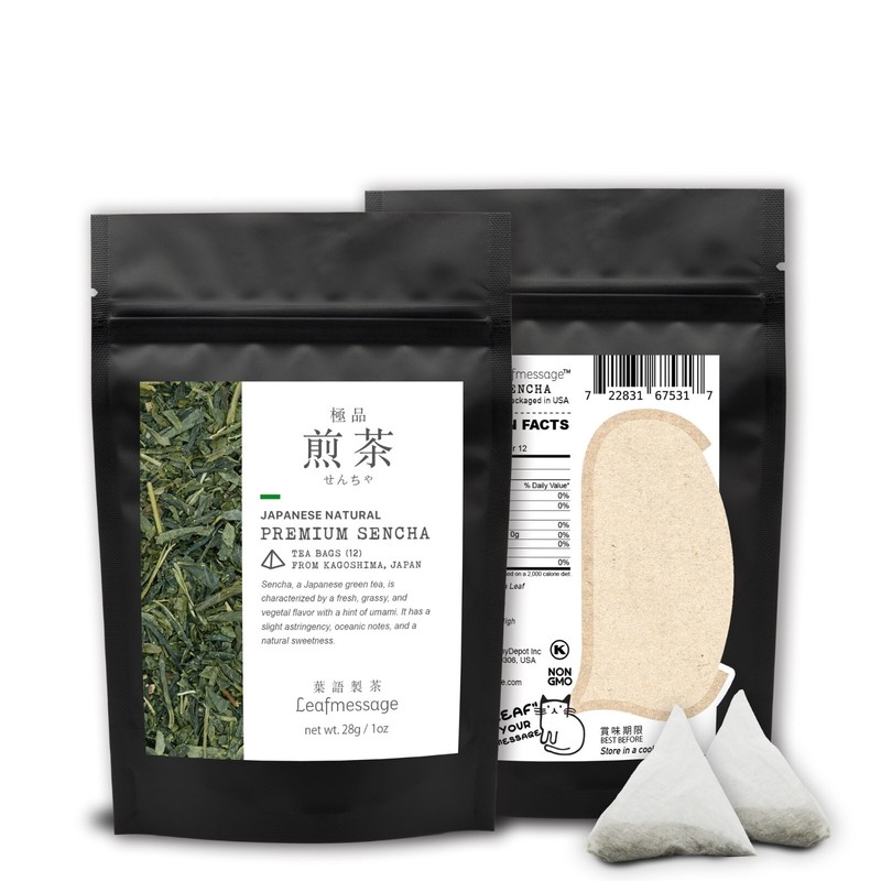 Leafmessage Tea – Premium Sencha Tea Bags Artisan Tea 極品煎茶 せんちゃ 12-pack