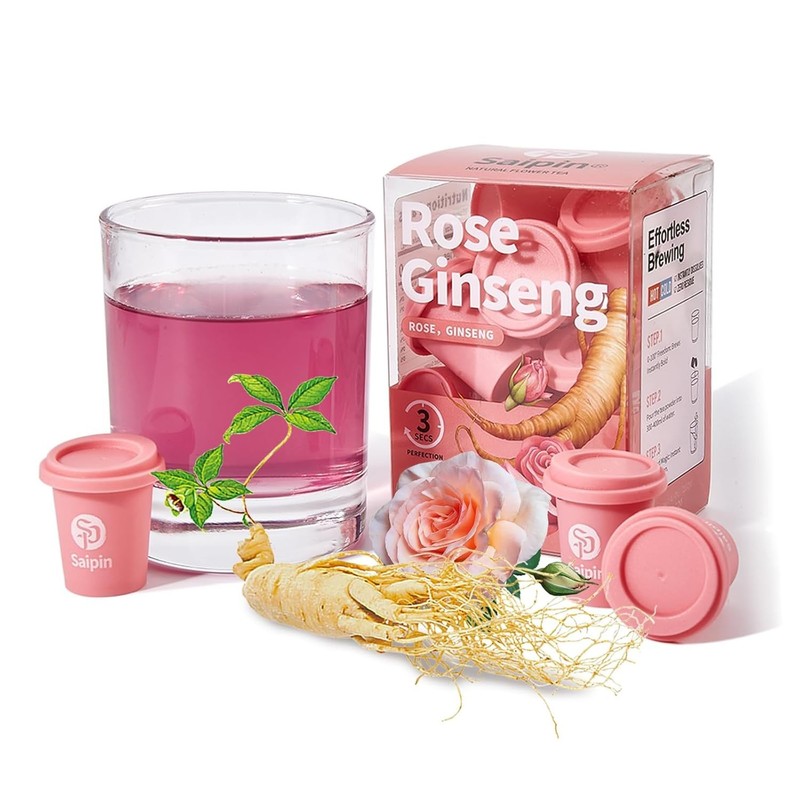 SAIPIN Ginseng Rose Tea – Instant Herbal Kidney Tea for Energy Beauty | 10 P...