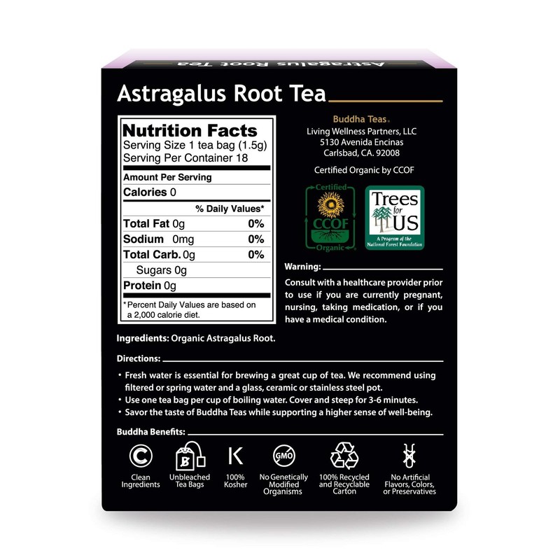 Organic Astragalus Root Tea - Kosher, USDA Organic, 18 Bleach-Free Bags gallery