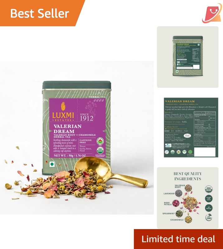 Organic Sleep Tea 50g Caffeine Free Herbal Loose Leaf Relaxation 25 Cups