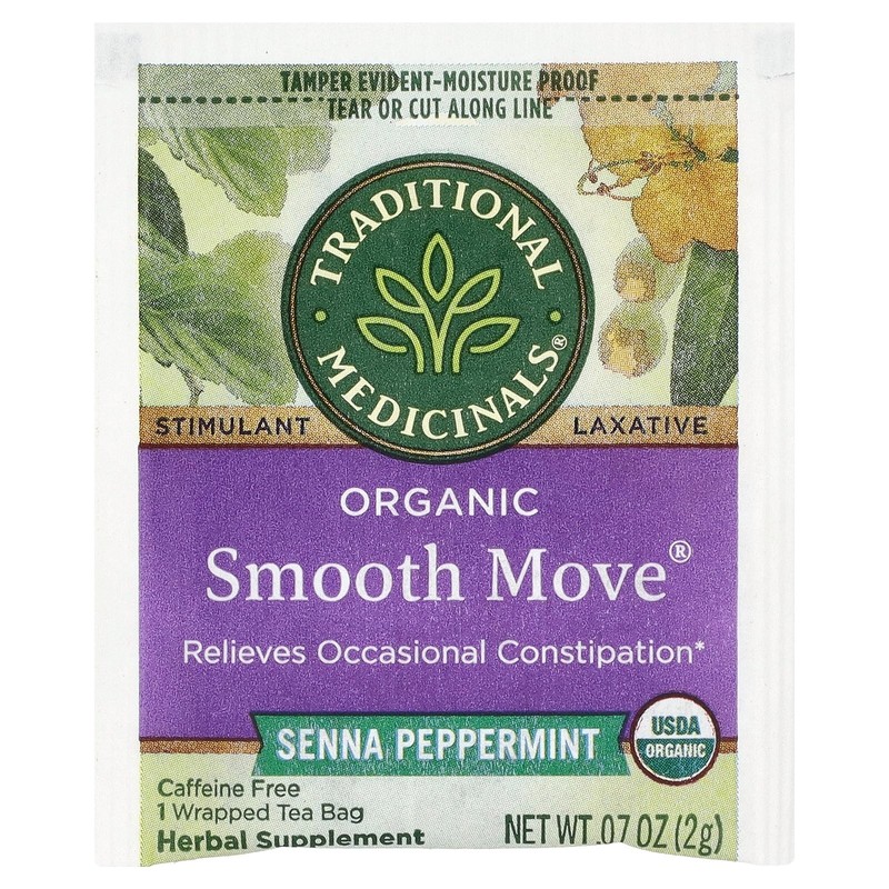 Organic Smooth Move, Senna Peppermint, Caffeine Free, 16 Wrapped Tea Bags, 1.13 gallery