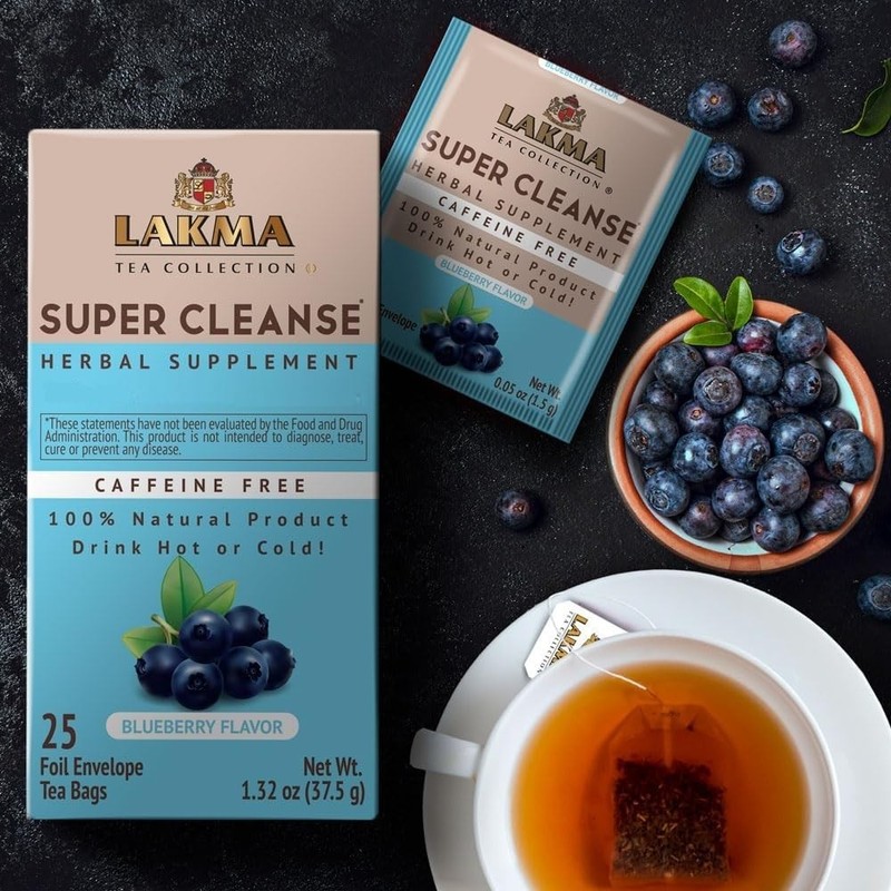 Refreshing Lakma Blueberry Cleanse Tea - 25 Count for Natural Detox gallery